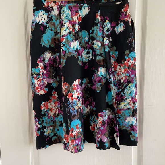 Mario Serrano Floral Pleated A-line Skirt - Picture 2 of 7